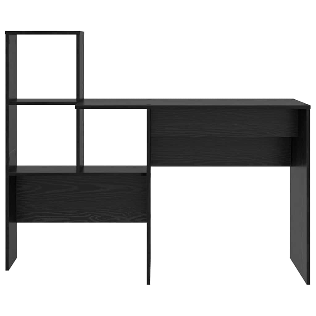 vidaXL Desk Black Oak Engineered Wood 131.5 x 50 x 106.5 cm 5
