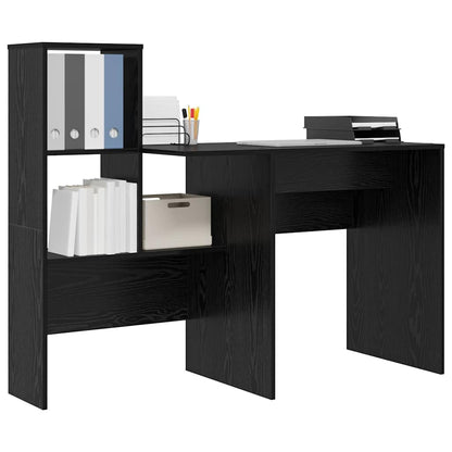 vidaXL Desk Black Oak Engineered Wood 131.5 x 50 x 106.5 cm 3