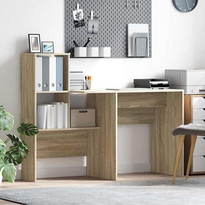 vidaXL Desk Sonoma Oak Engineered Wood 131.5 x 50 x 106.5 cm 1