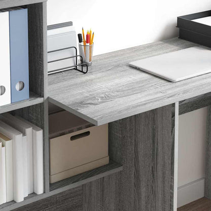vidaXL Desk Grey Sonoma Engineered Wood 131.5 x 50 x 106.5 cm 4
