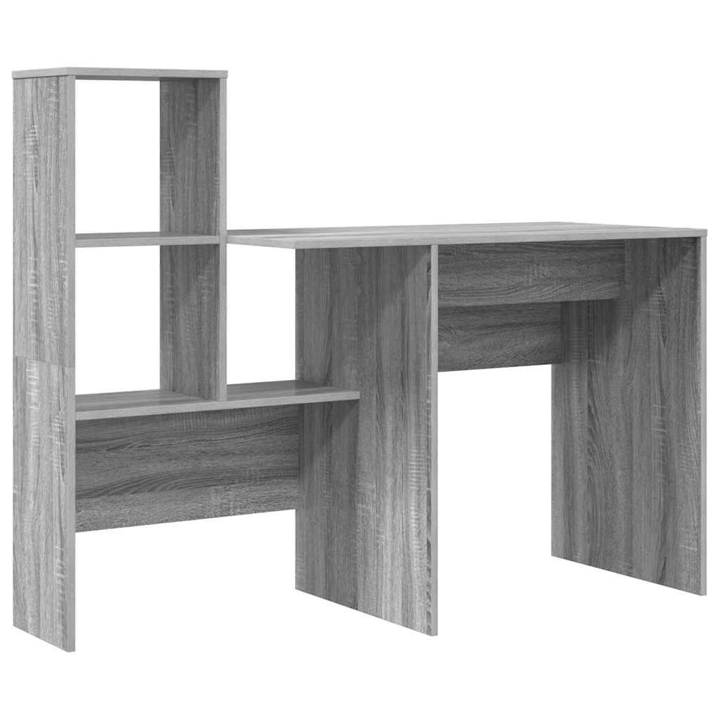 vidaXL Desk Grey Sonoma Engineered Wood 131.5 x 50 x 106.5 cm 2