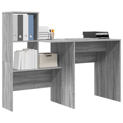 vidaXL Desk Grey Sonoma Engineered Wood 131.5 x 50 x 106.5 cm 3