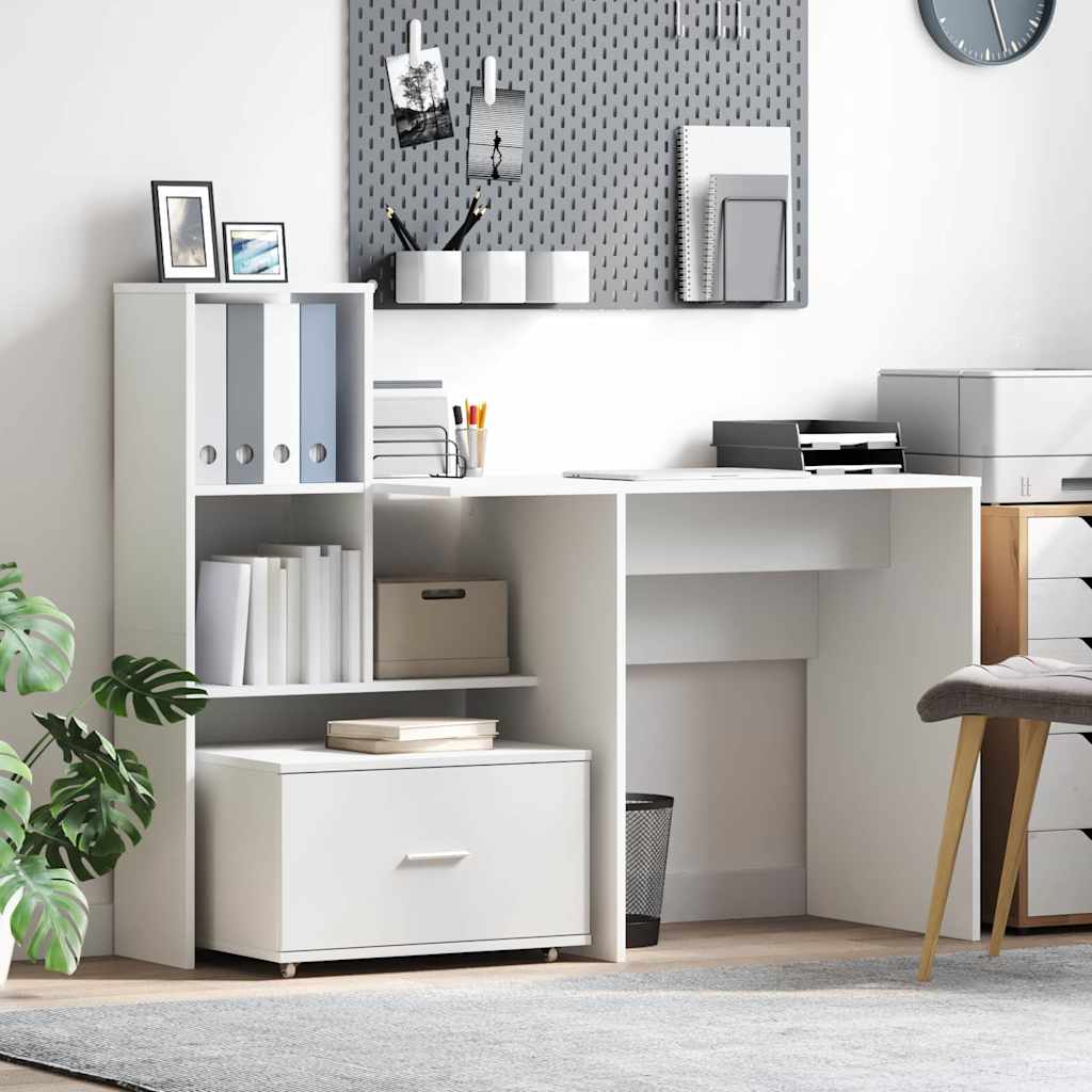 vidaXL Drawer Cabinet 55 x 45 x 31 cm White 1
