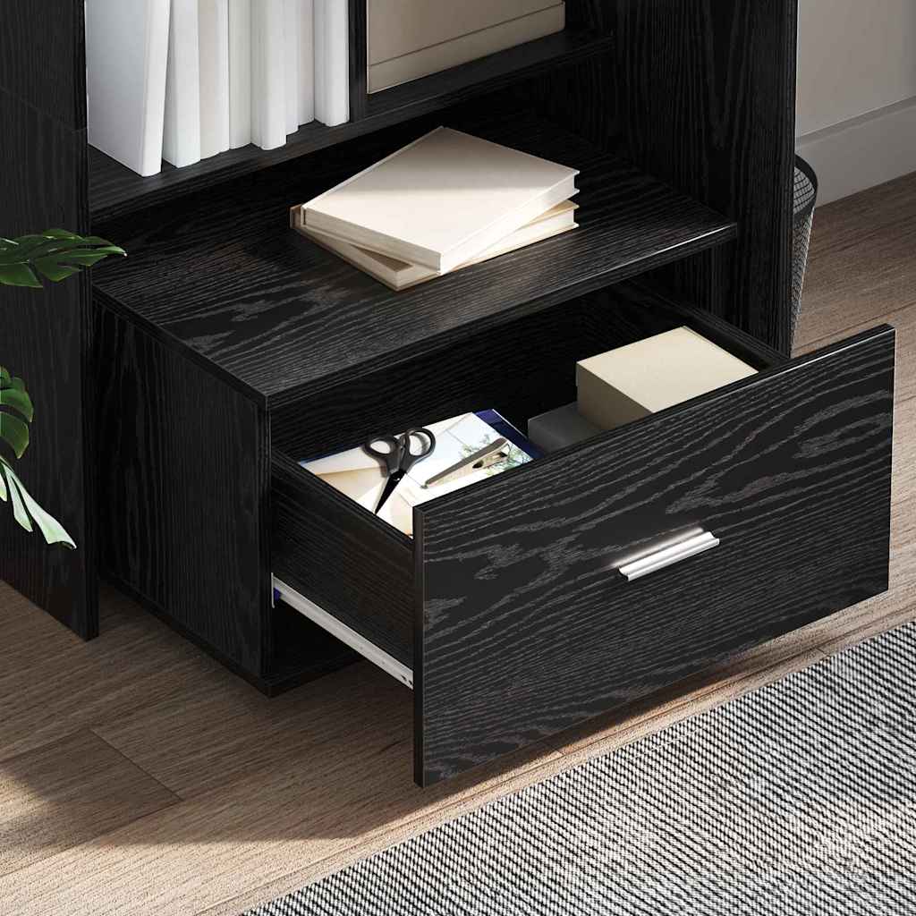 vidaXL Drawer Cabinet 55 x 45 x 31 cm Black Oak 4