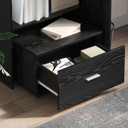 vidaXL Drawer Cabinet 55 x 45 x 31 cm Black Oak 4