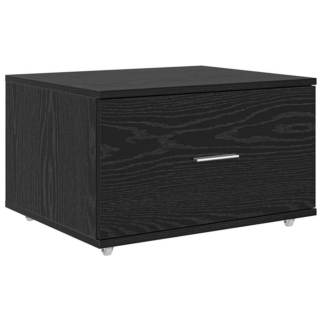 vidaXL Drawer Cabinet 55 x 45 x 31 cm Black Oak 2