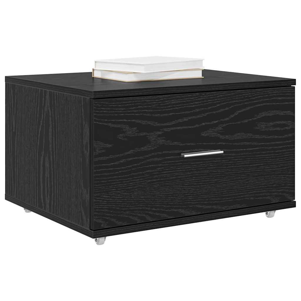 vidaXL Drawer Cabinet 55 x 45 x 31 cm Black Oak 3