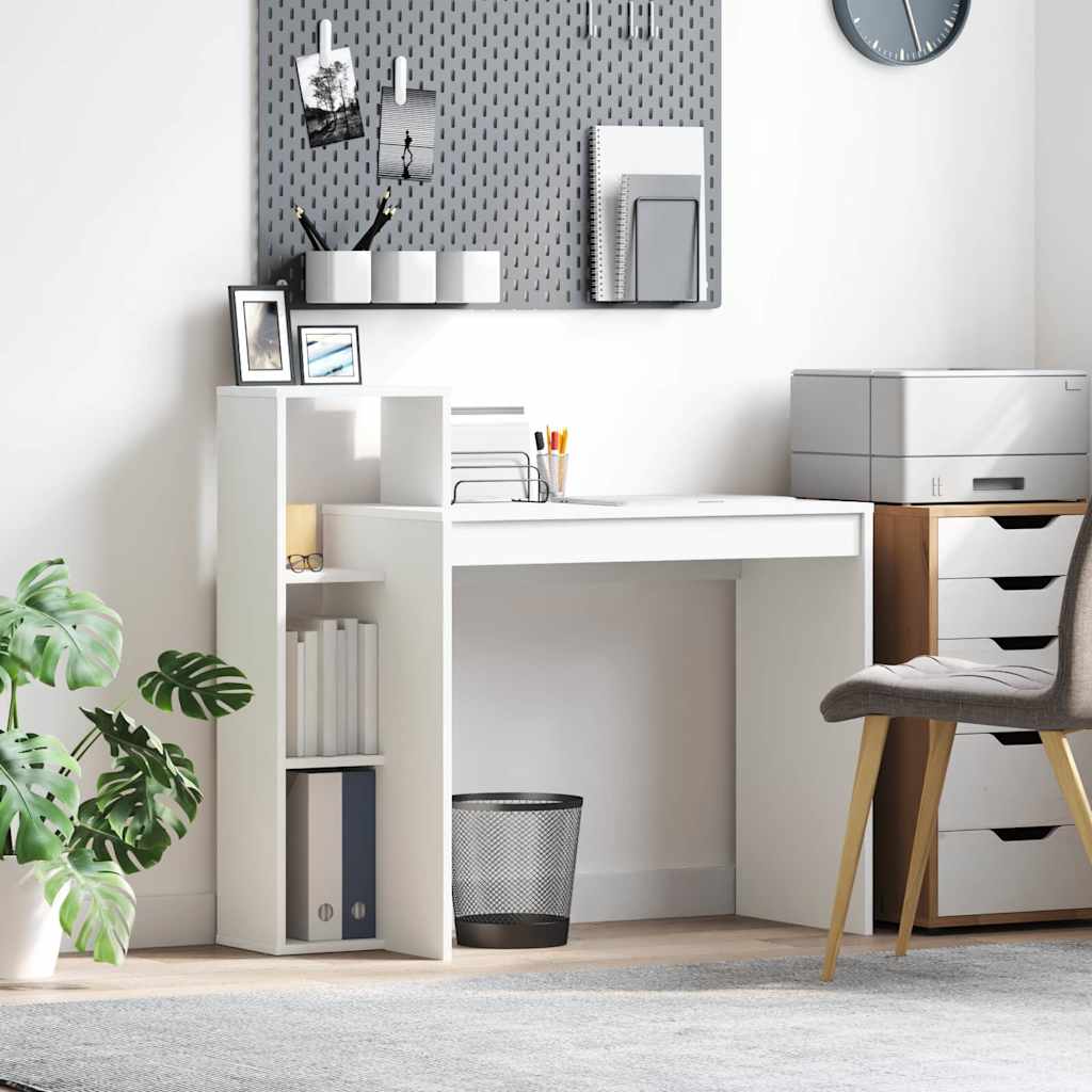 vidaXL Desk White Engineered Wood 100 x 40 x 90 cm 1