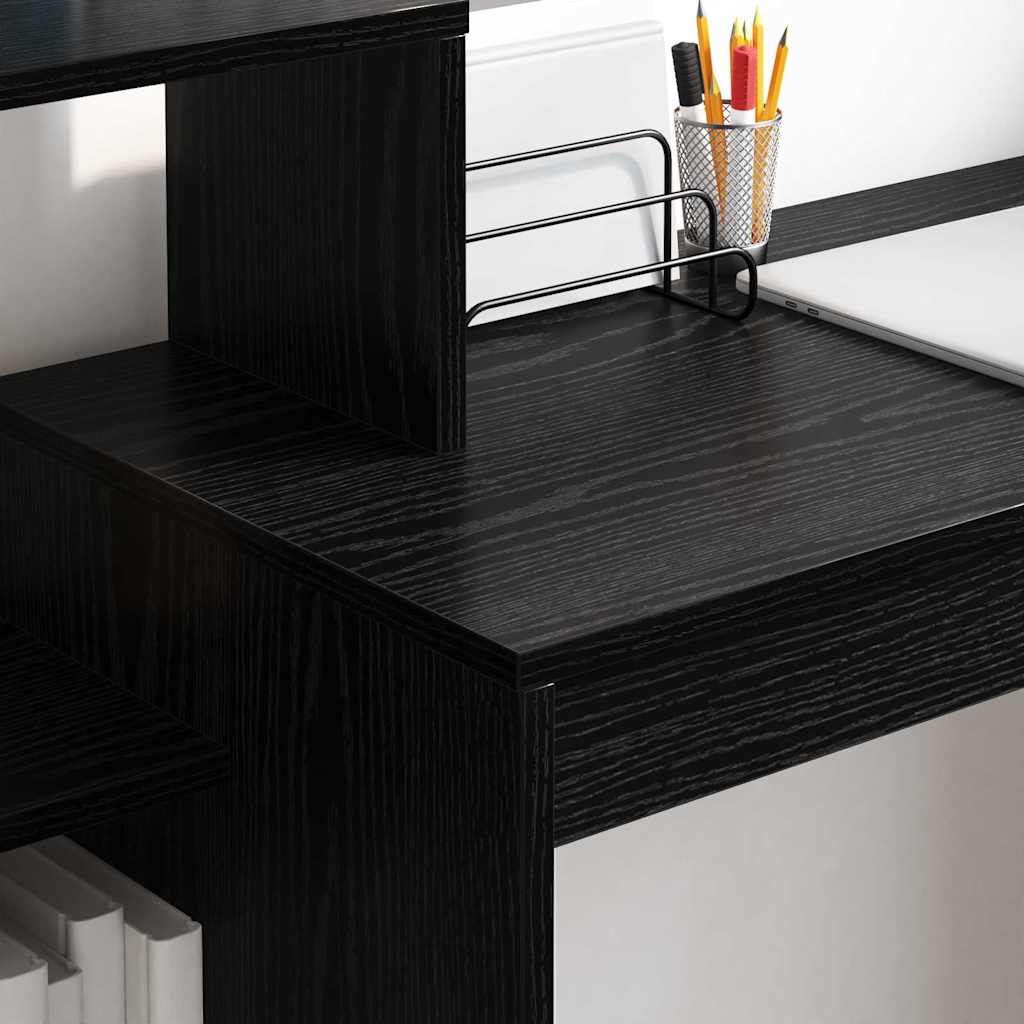 vidaXL Desk Black Oak Engineered Wood 100 x 40 x 90 cm 4