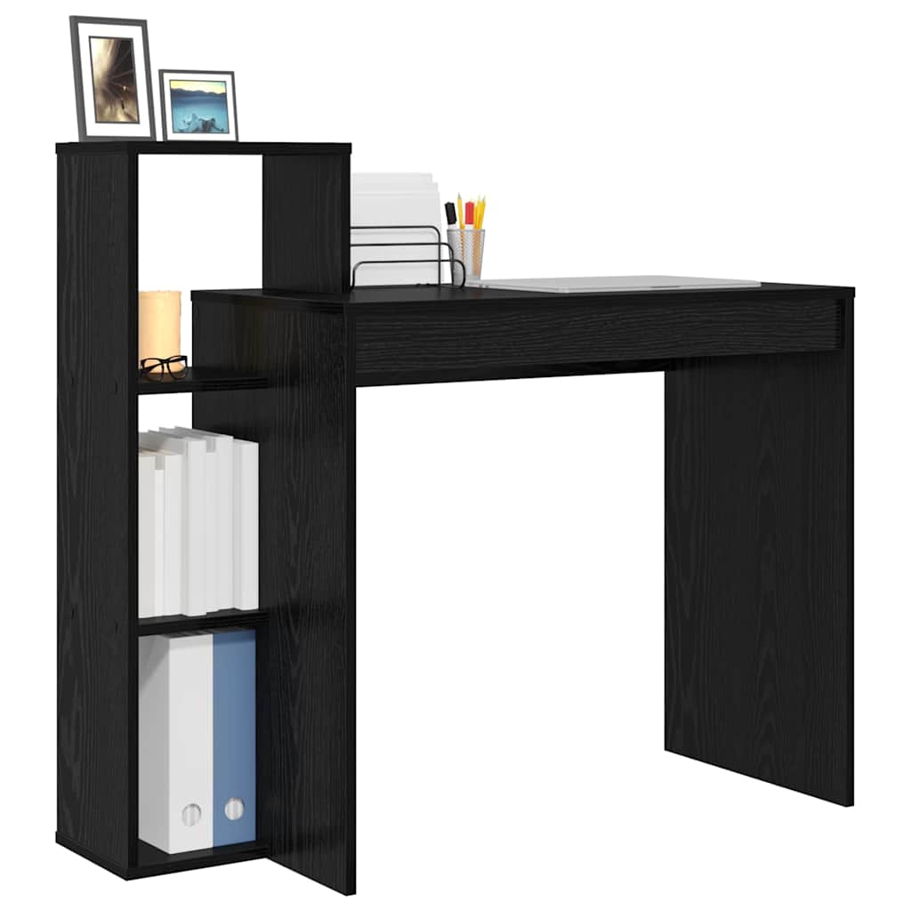 vidaXL Desk Black Oak Engineered Wood 100 x 40 x 90 cm 3