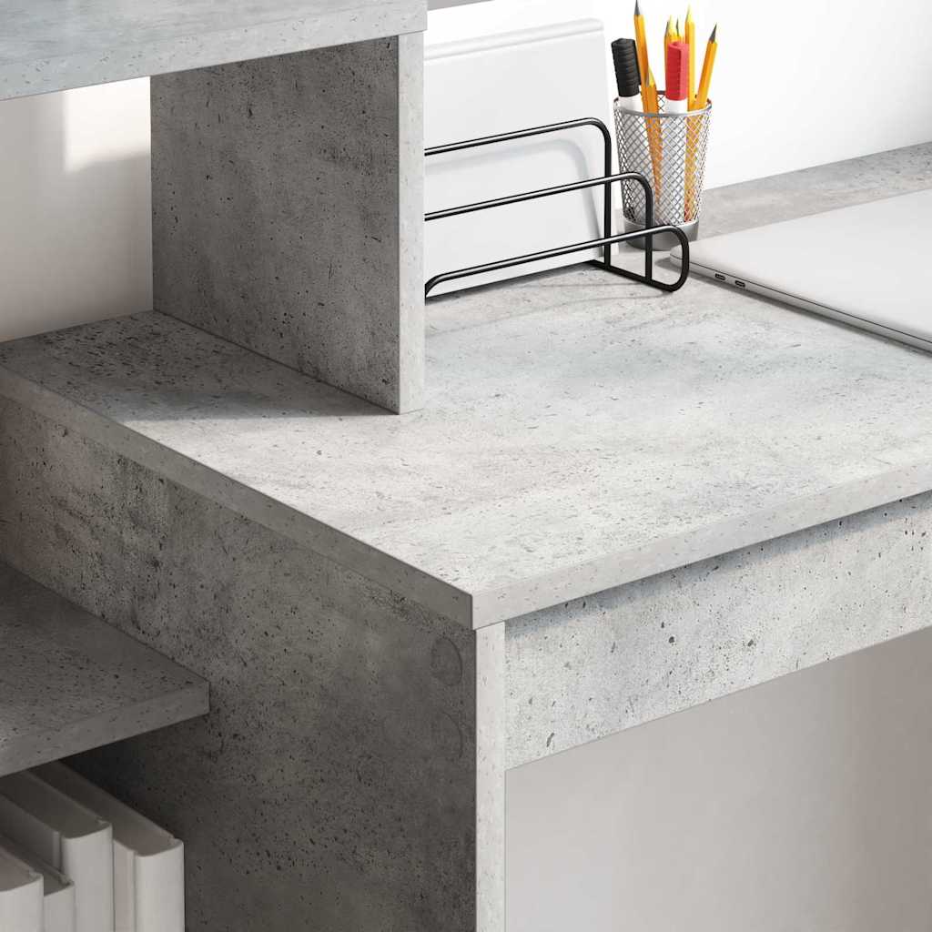 vidaXL Desk Concrete Grey Engineered Wood 100 x 40 x 90 cm 4
