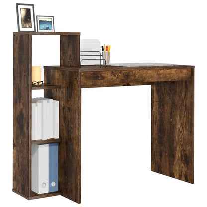 vidaXL Desk Smoked Oak Engineered Wood 100 x 40 x 90 cm 3