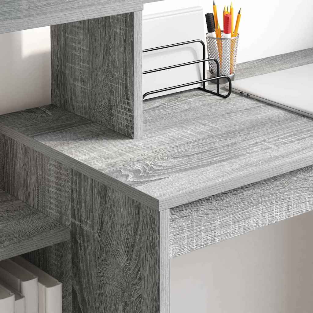 vidaXL Desk Grey Sonoma Engineered Wood 100 x 40 x 90 cm 4