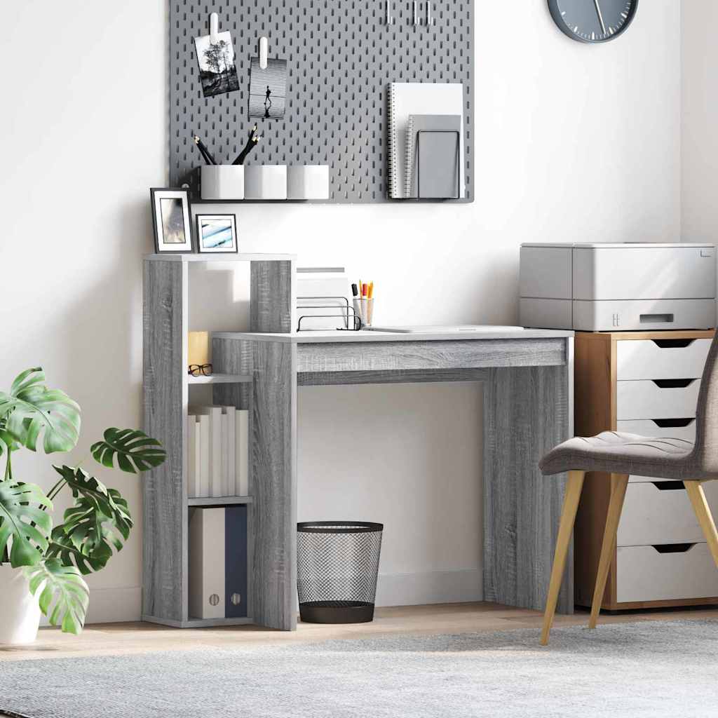 vidaXL Desk Grey Sonoma Engineered Wood 100 x 40 x 90 cm 1