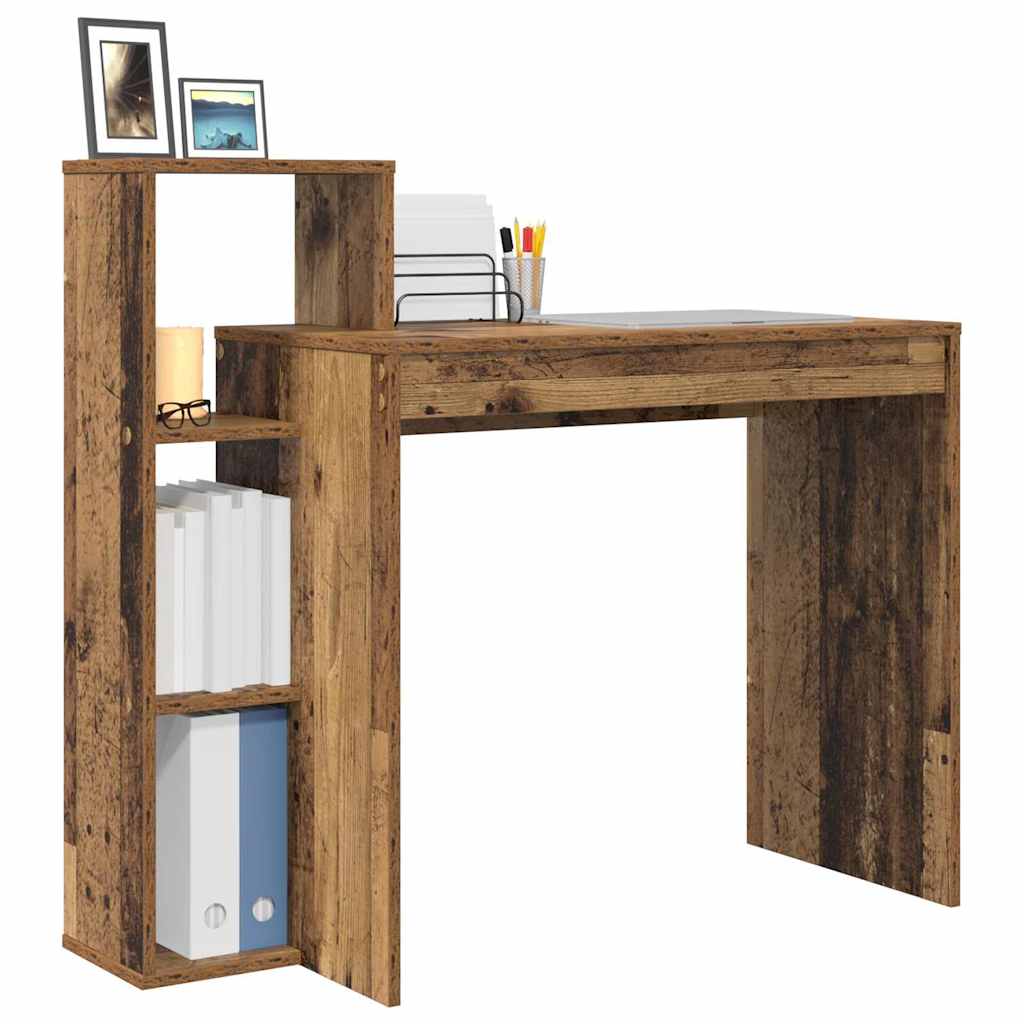 vidaXL Desk Old Wood Engineered Wood 100 x 40 x 90 cm 3