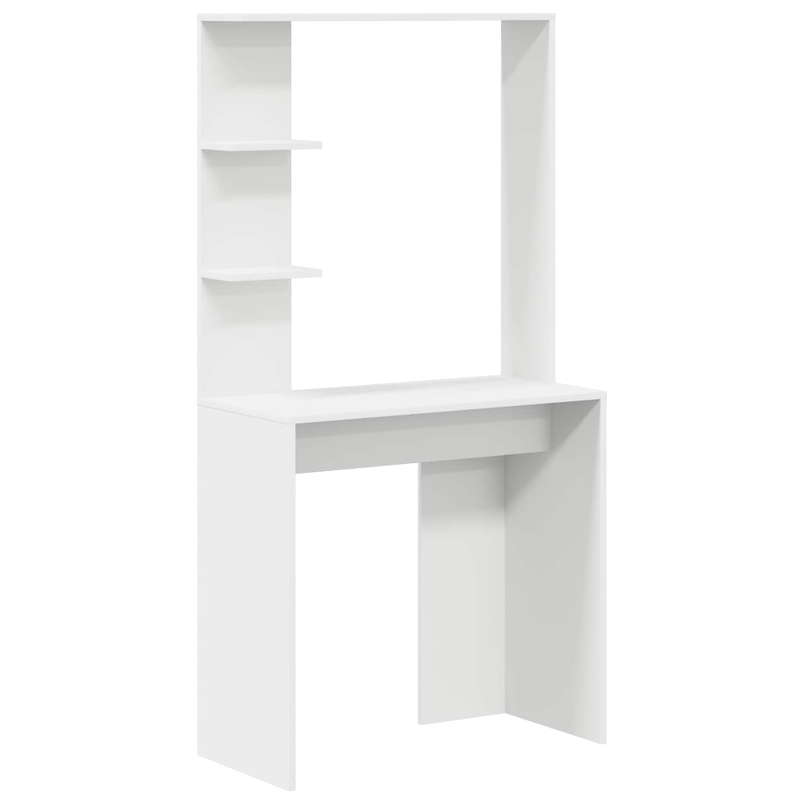 vidaXL Desk White Engineered Wood 78.5 x 37 x 154.5 cm 2