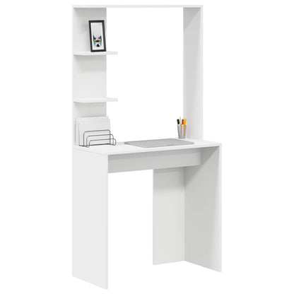 vidaXL Desk White Engineered Wood 78.5 x 37 x 154.5 cm 3