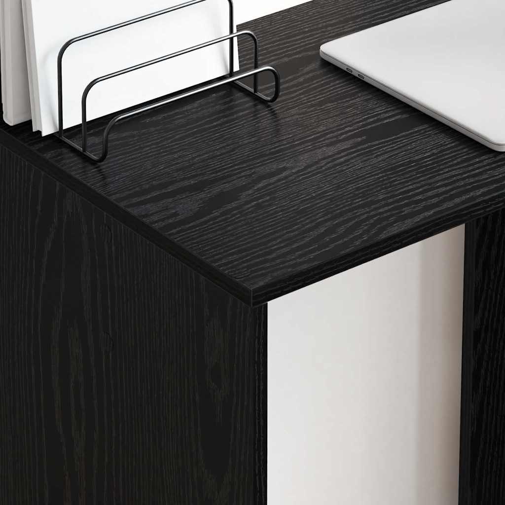 vidaXL Desk Black Oak Engineered Wood 78.5 x 37 x 154.5 cm 4