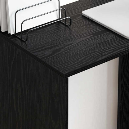 vidaXL Desk Black Oak Engineered Wood 78.5 x 37 x 154.5 cm 4