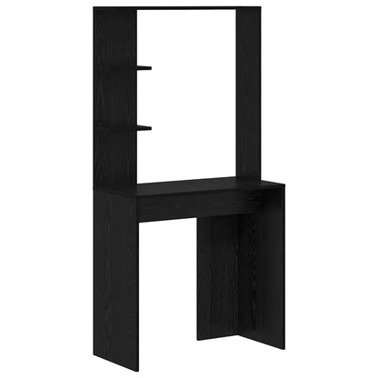 vidaXL Desk Black Oak Engineered Wood 78.5 x 37 x 154.5 cm 2
