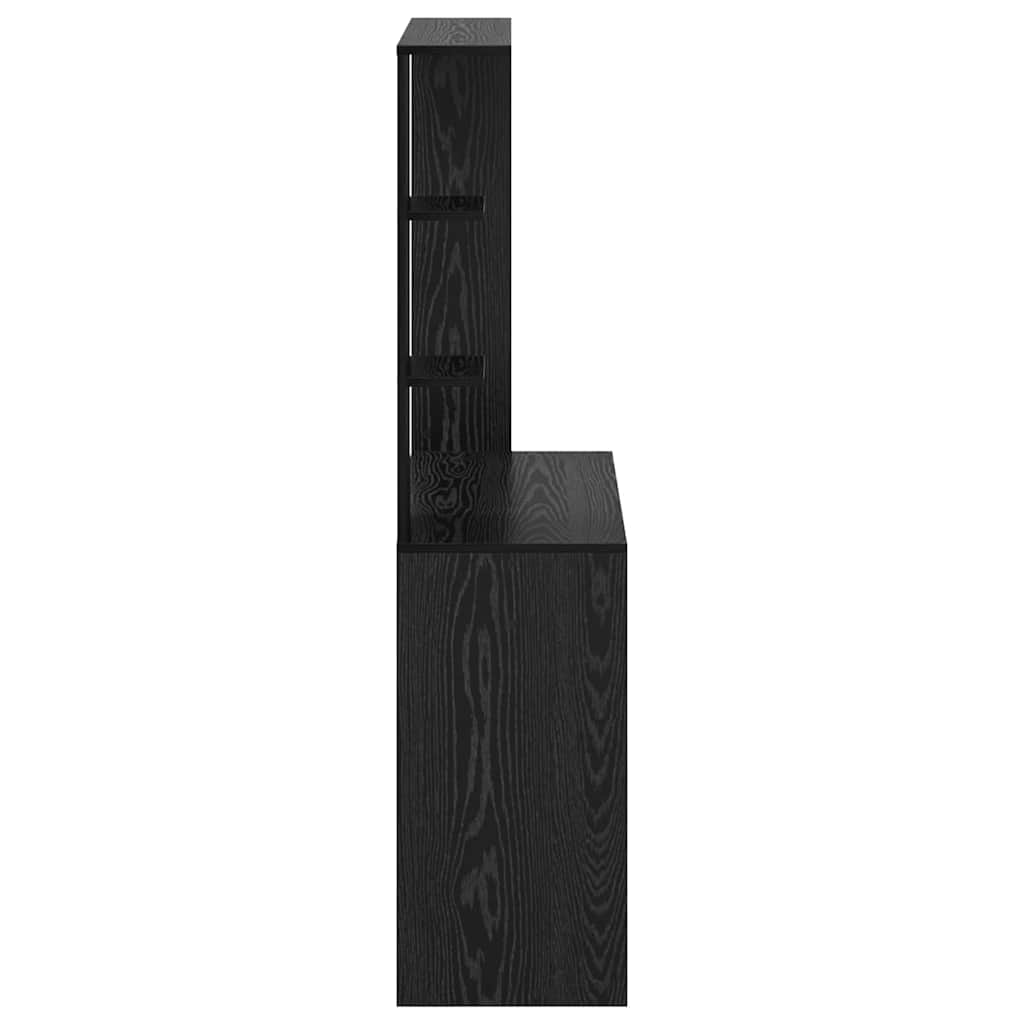 vidaXL Desk Black Oak Engineered Wood 78.5 x 37 x 154.5 cm 6