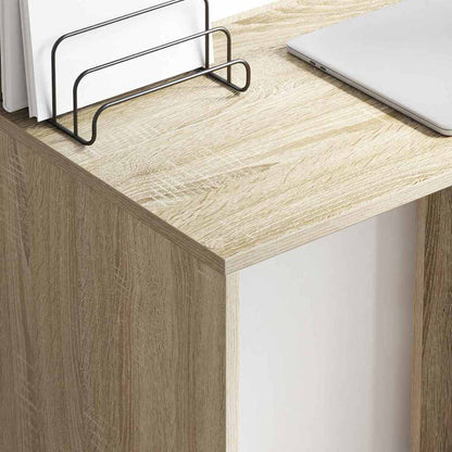 vidaXL Desk Sonoma Oak Engineered Wood 78.5 x 37 x 154.5 cm 4