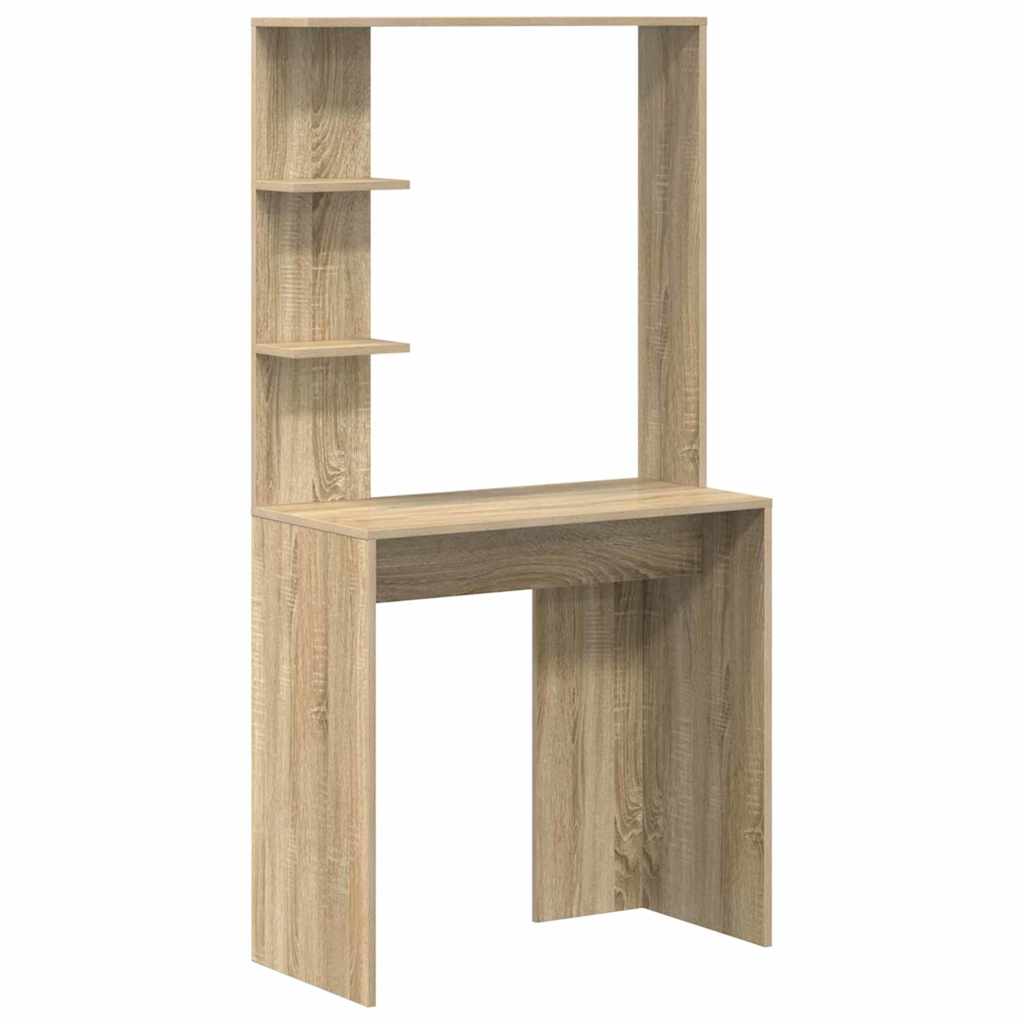 vidaXL Desk Sonoma Oak Engineered Wood 78.5 x 37 x 154.5 cm 2