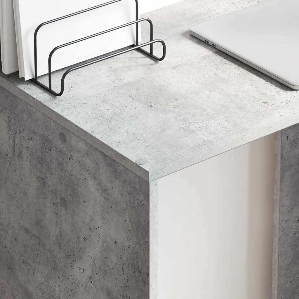 vidaXL Desk Concrete Grey Engineered Wood 78.5 x 37 x 154.5 cm 4