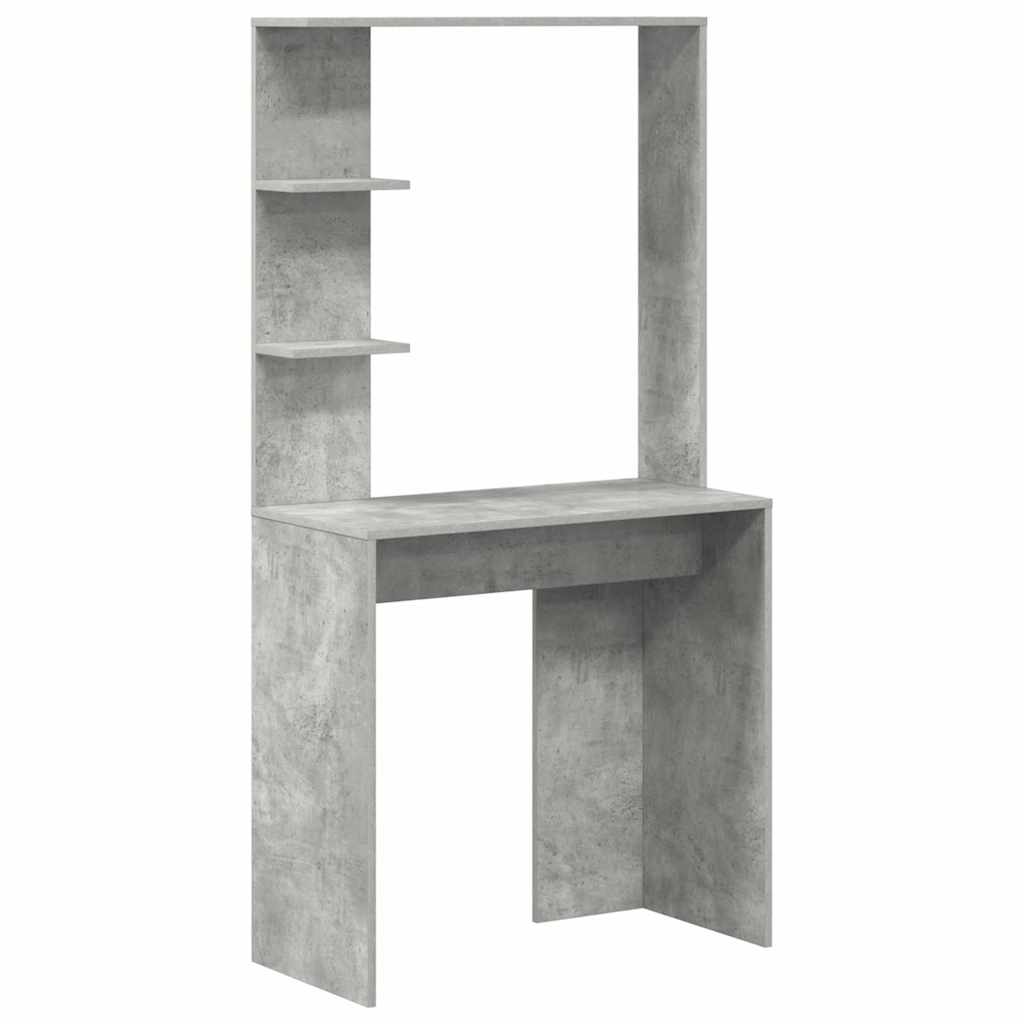 vidaXL Desk Concrete Grey Engineered Wood 78.5 x 37 x 154.5 cm 2