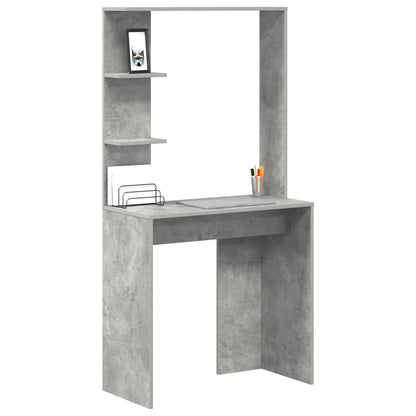 vidaXL Desk Concrete Grey Engineered Wood 78.5 x 37 x 154.5 cm 3