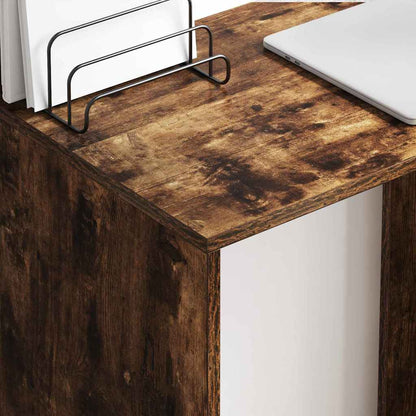 vidaXL Desk Smoked Oak Engineered Wood 78.5 x 37 x 154.5 cm 4