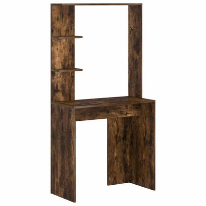 vidaXL Desk Smoked Oak Engineered Wood 78.5 x 37 x 154.5 cm 2