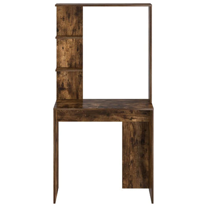 vidaXL Desk Smoked Oak Engineered Wood 78.5 x 37 x 154.5 cm 5