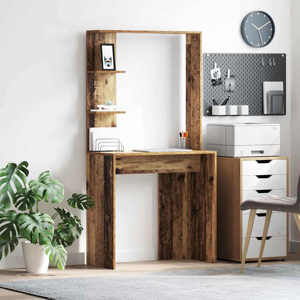 vidaXL Desk Old Wood Engineered Wood 78.5 x 37 x 154.5 cm 1