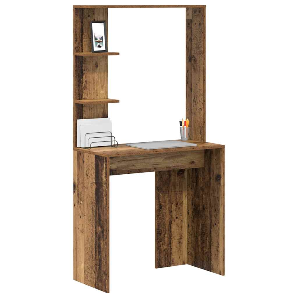 vidaXL Desk Old Wood Engineered Wood 78.5 x 37 x 154.5 cm 3