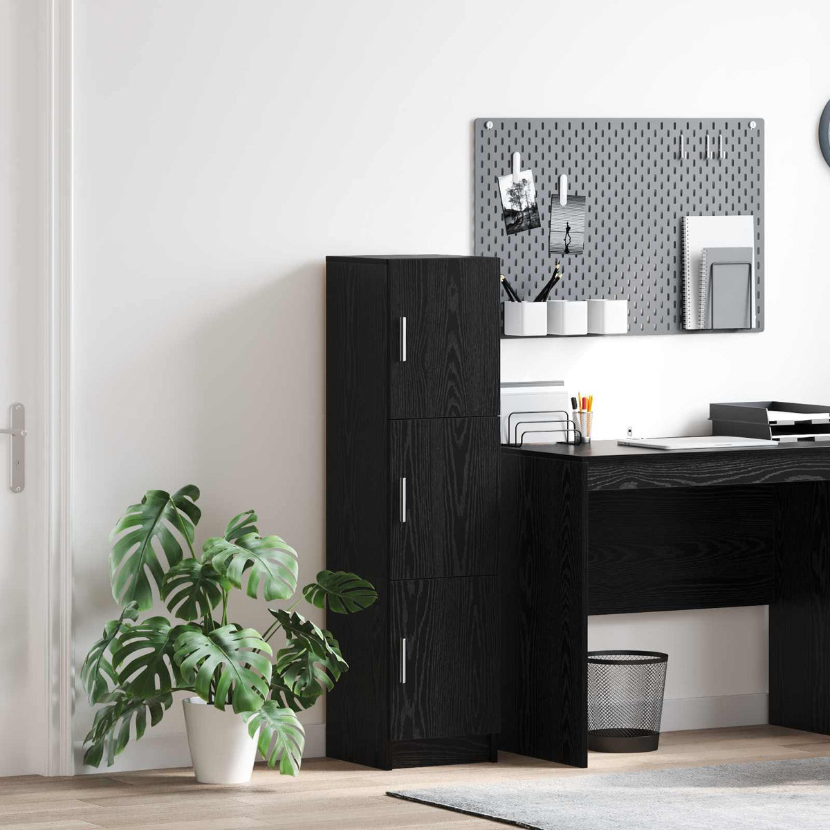 Highboard 31.5 x 32 x 122.5 cm Black oak