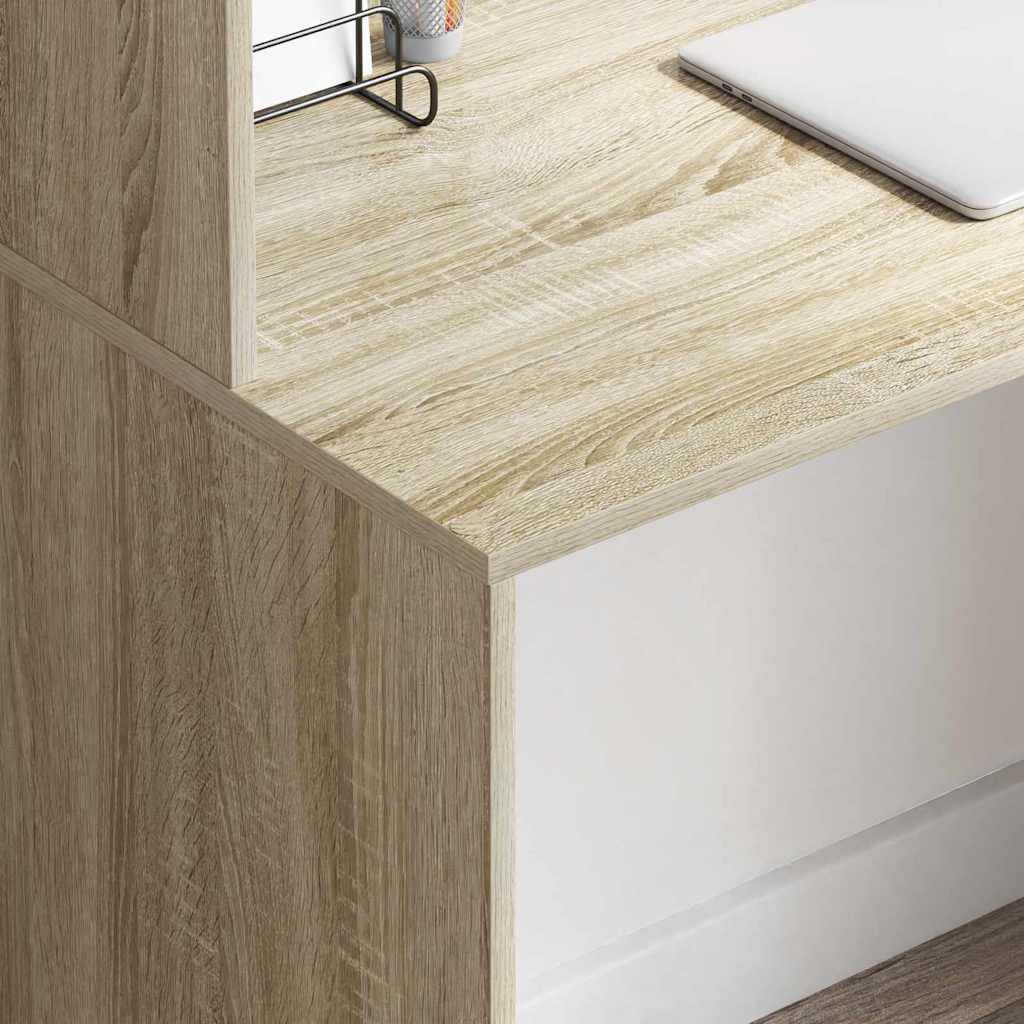 vidaXL Desk Sonoma Oak 102 x 50 x 124 cm Engineered Wood 4