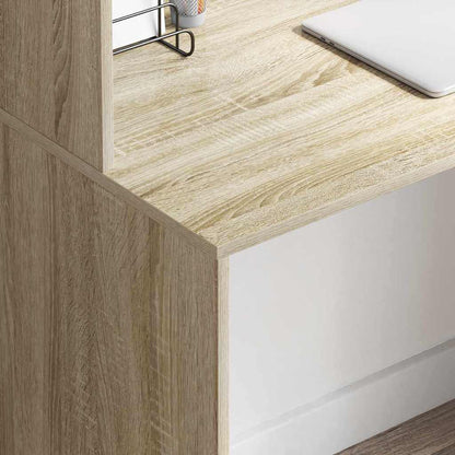 vidaXL Desk Sonoma Oak 102 x 50 x 124 cm Engineered Wood 4