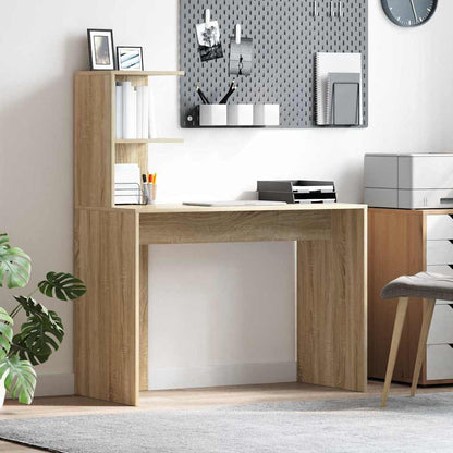 vidaXL Desk Sonoma Oak 102 x 50 x 124 cm Engineered Wood 1