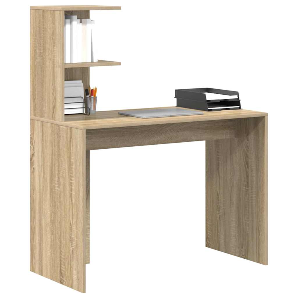 vidaXL Desk Sonoma Oak 102 x 50 x 124 cm Engineered Wood 3