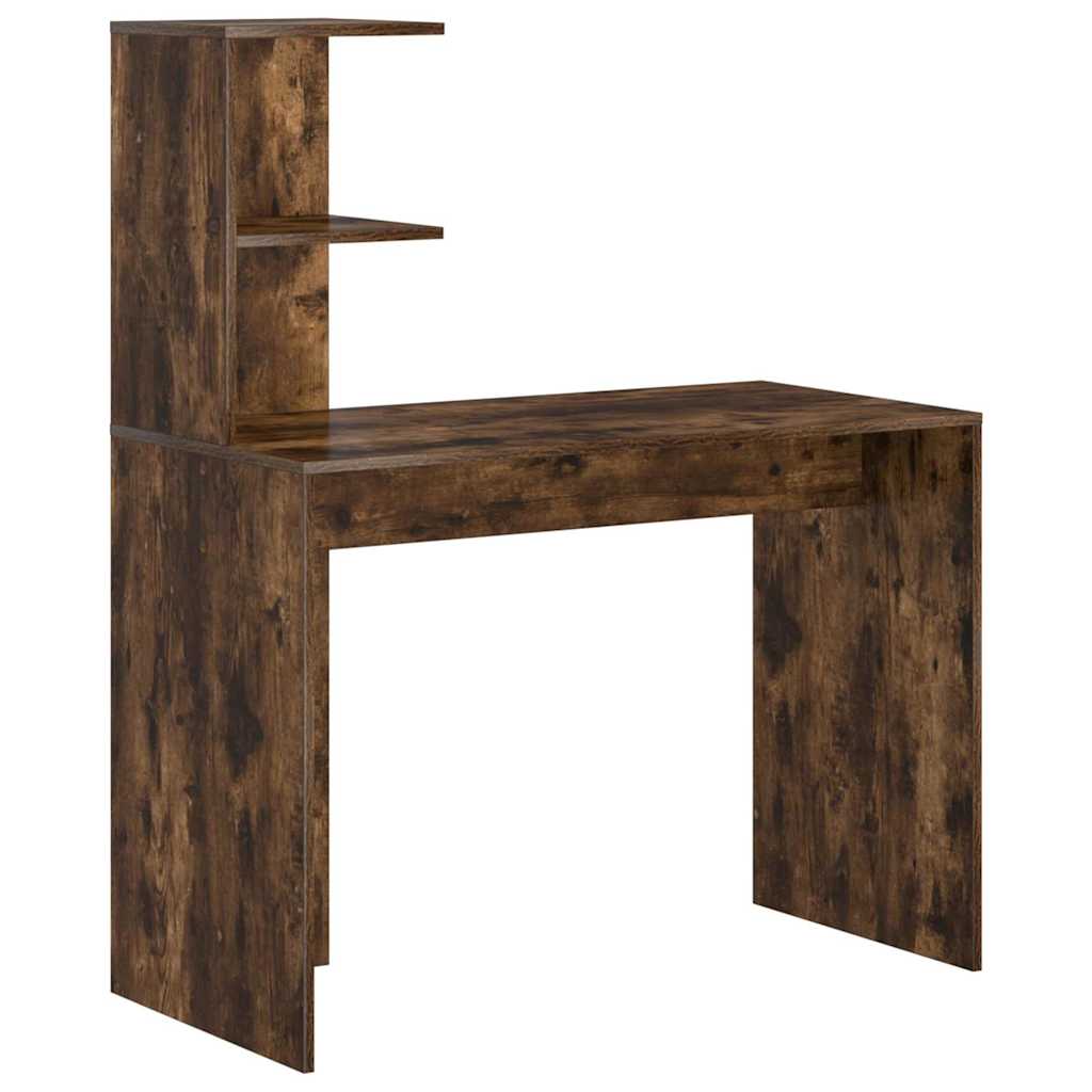 vidaXL Desk Smoked Oak 102 x 50 x 124 cm Engineered Wood 2
