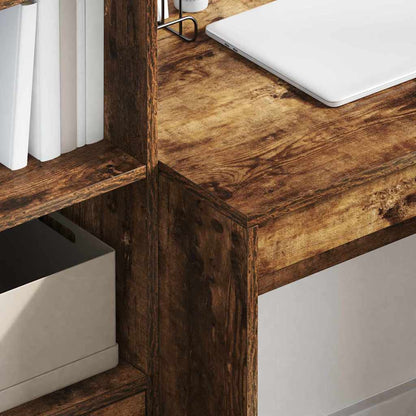 vidaXL Desk Smoked Oak 90 x 50 x 76 cm 4