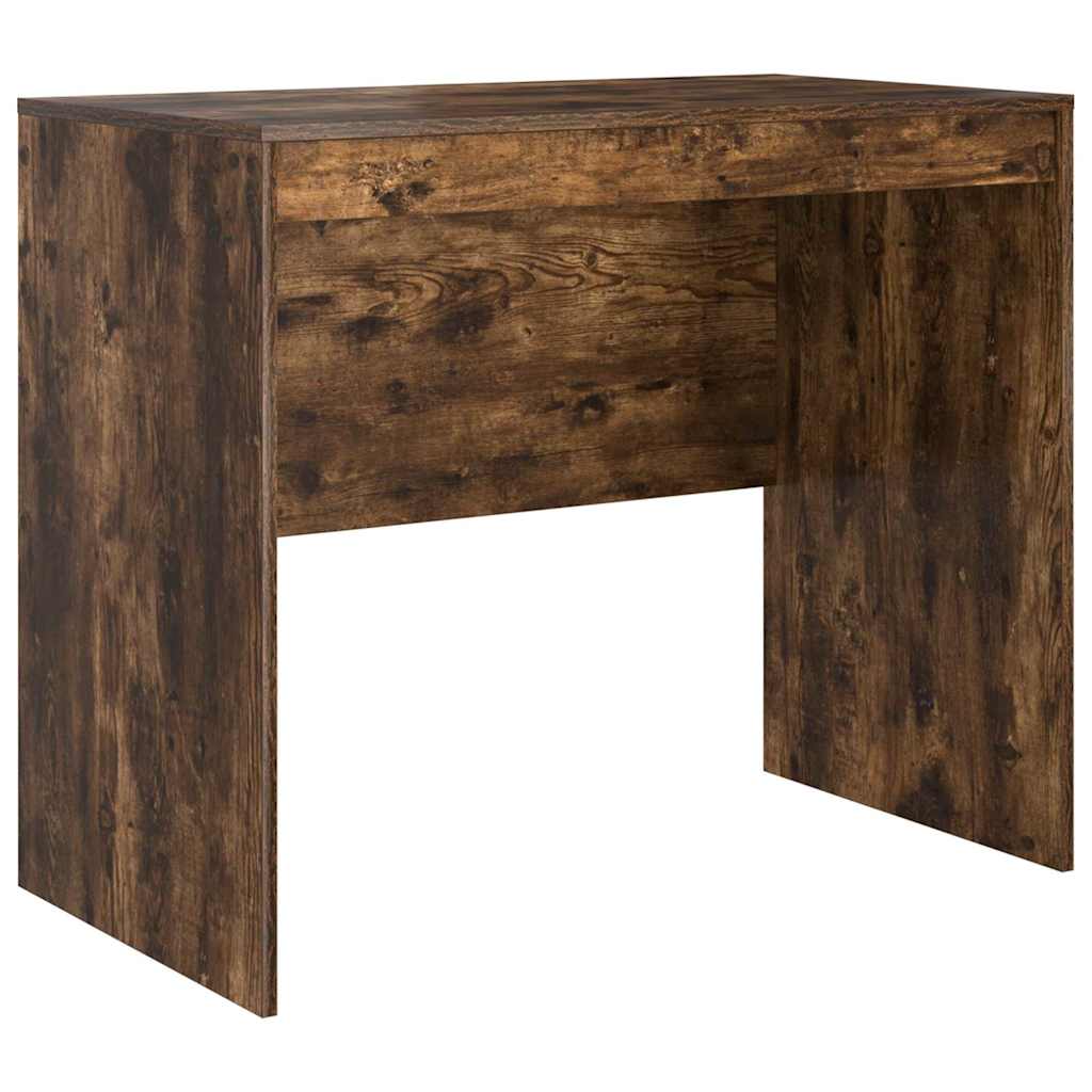 vidaXL Desk Smoked Oak 90 x 50 x 76 cm 2