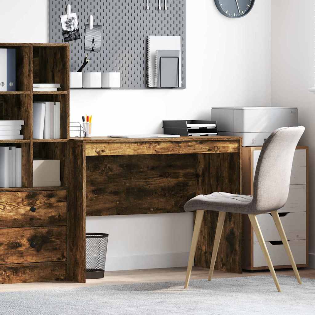 vidaXL Desk Smoked Oak 100 x 50 x 76 cm 1