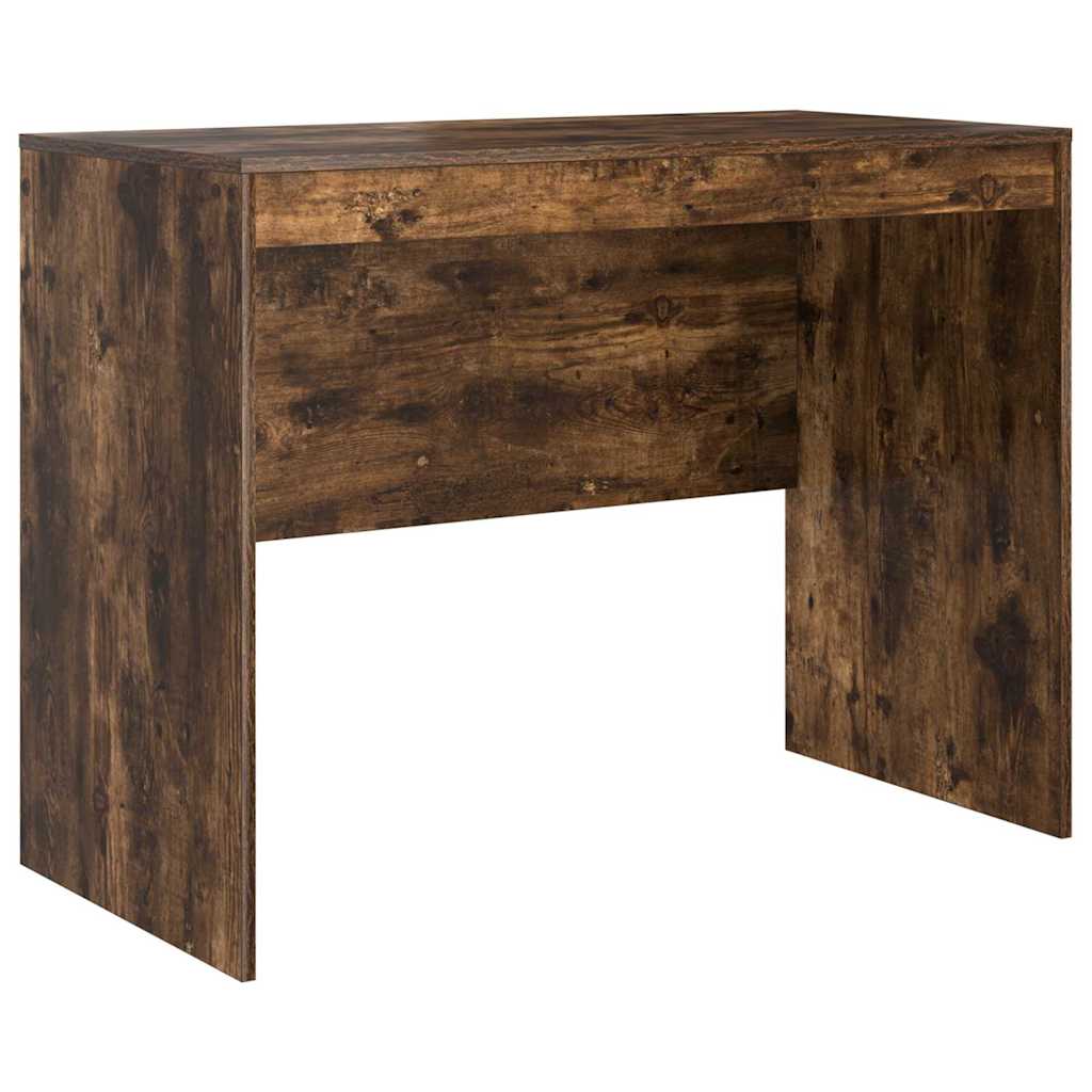 vidaXL Desk Smoked Oak 100 x 50 x 76 cm 2