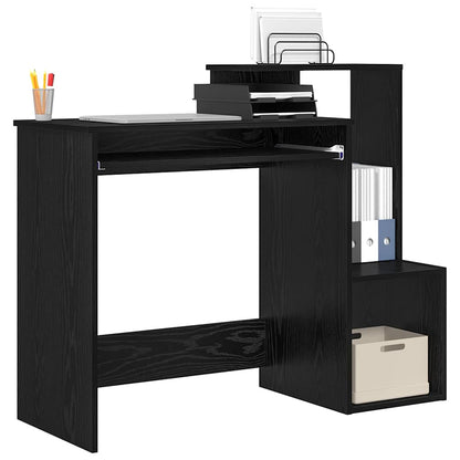 vidaXL Desk Black Oak 106 x 41 x 88.5 cm Engineered Wood 3
