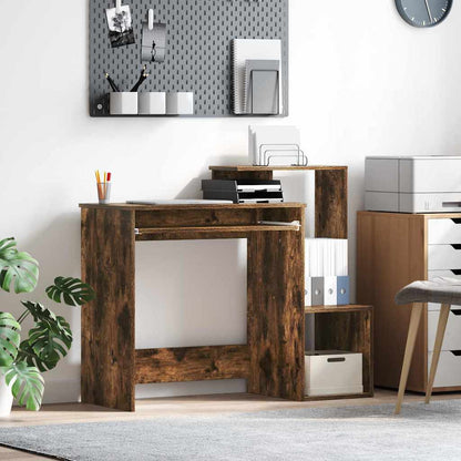 vidaXL Desk Smoked Oak 106 x 41 x 88.5 cm Engineered Wood 1