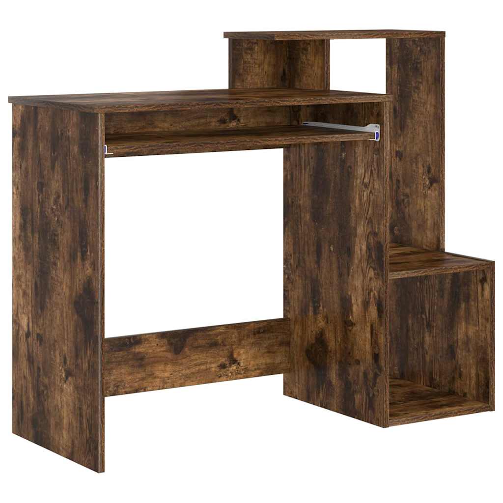 vidaXL Desk Smoked Oak 106 x 41 x 88.5 cm Engineered Wood 2