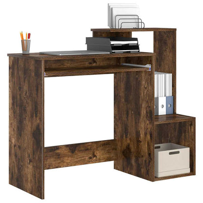 vidaXL Desk Smoked Oak 106 x 41 x 88.5 cm Engineered Wood 3