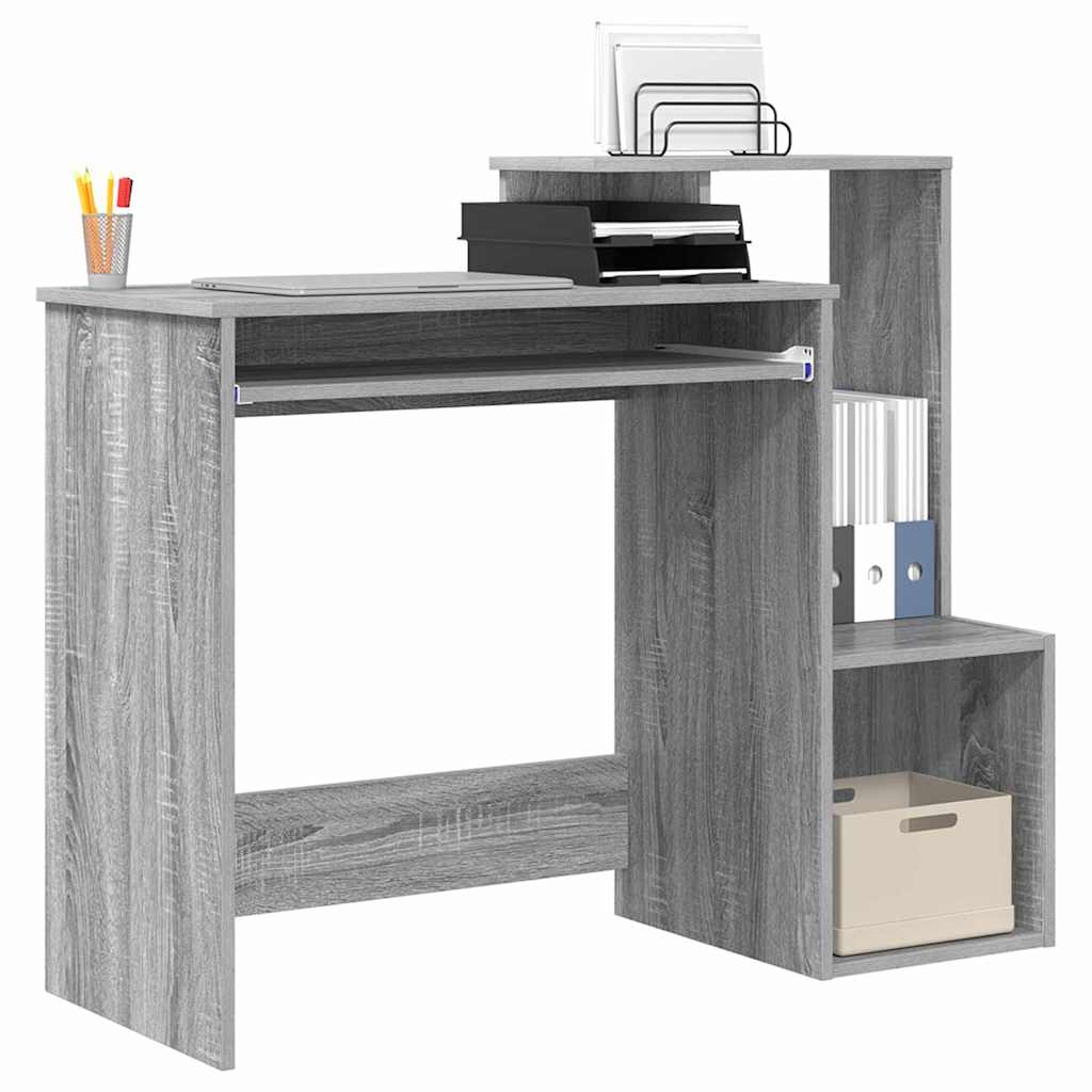 vidaXL Desk Grey Sonoma 106 x 41 x 88.5 cm Engineered Wood 3